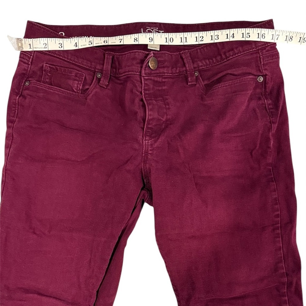Loft modern skinny Burgundy Jeans size 12 - Picture 4 of 8